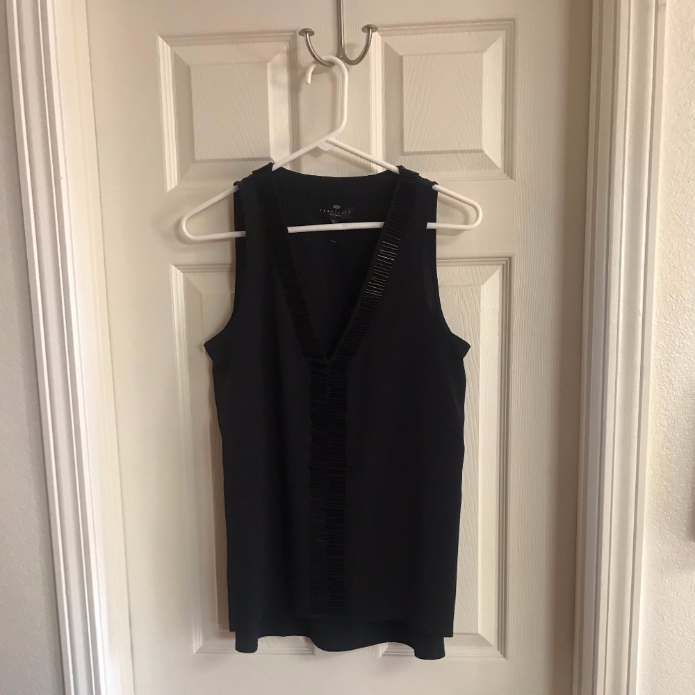 Black Beaded Tank Sz Small